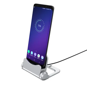 Vogek Polnjenje Dock za iPhone Telefon Kabel Stojalo Nosilec 360-Stopinjski Vrtečih Polnjenje Baze Dock Postajo za Samsung Xiaomi