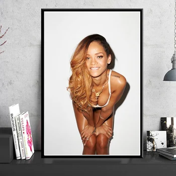 Vroča Rihanna Pop Zvezda Glasbe je Pevka Zvezdnik Hip Hop ZDA Umetnosti Slikarstva Plakatov In Fotografij Stenske Slike Za Dnevni Sobi Doma Dekor
