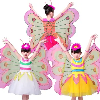 Vroče Prodaje Halloween Cosplay Pravljice Krila Angel Insektov Temo Kostumi Za Otroke Dekle, S Krili Metulja Kostum Obleko Uspešnosti