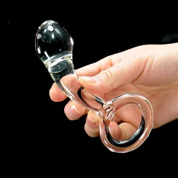 Vroče prodaje kristalno steklo realističen dildo moški umetni penis stekla analni čep buttplug erotične igrače lezbijke sextoys za ženske