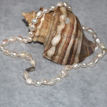 Vroče prodaje naravnih white pearl biseri 9-11 mm nezakonitih diy ženske choker ogrlica veleprodajna cena verige eleganten nakit 18 inch B3020