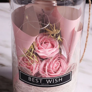 VROČE valentinovo Darilo Aromaterapija Milo Rose LED Milo Cvet Plastenk Okraski za Božična Darila za Ženske, Darilo