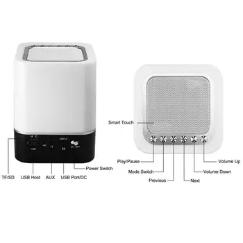 VZPON-Touch-Control Postelji Svetilko z Brezžični Bluetooth Zvočnik, Tabela Budilka Bluetooth s spremembo Led Nočna Lučka, Radi