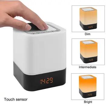 VZPON-Touch-Control Postelji Svetilko z Brezžični Bluetooth Zvočnik, Tabela Budilka Bluetooth s spremembo Led Nočna Lučka, Radi