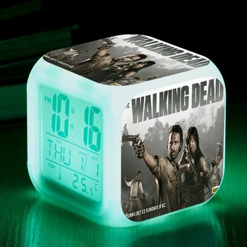 Walking Dead LED 7 sprememba Barve Digitalna Budilka Žareče Budilka Akcijska Figura, Igrače za Otroke Študenta Desk Dekor