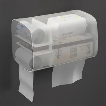 Wall Mount Toaletni Papir Držalo Nastavljiv Dvojno Plast Polica Nepremočljiva Tkiva Polje Prenosni Toaletni Papir Pladenj Škatla Za Shranjevanje Primera