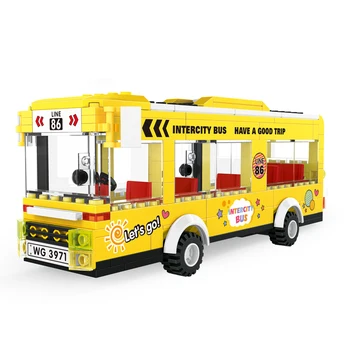 WANGE Mesto Mesto Klasičnih Avtobus Gradnik določa double decker avtobusne Oglede vehice za Opeko Izobraževalne Igrače za Otroke Darilo