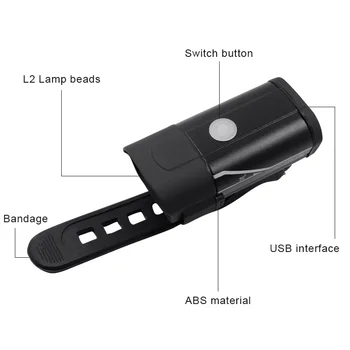 WasaFire Kolesarske Luči Mini XM-L2 Kolo LED Luči Spredaj USB Polnilne MTB Glavo Svetilka 4 Načini Super Svetla Kolesarjenje Žarometov