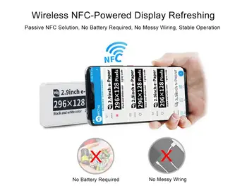 Waveshare 2.9 palčni Pasivni tehnologiji NFC-Powered e-Knjiga, Brez Baterije, Brezžično Napajanje & Prenos Podatkov