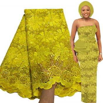 Way Zadnje Afriške Čipke Tkanine 2021 Visoke Kakovosti Bleščica Vezenje Nigerijski Poročni Obleki Materiala Francoski Čipke Tkanine 5 Metrov