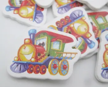 WBNNAO Vlak gumbi za otroke šivalni pribor 100 kozarcev DIY lesa gumbi obrti dekoracijo handwork stvari