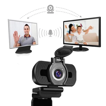 Webcam Hd 1080P Z Stojalo za Mikrofon, Prah Kritje Za Namizni RAČUNALNIK Pretakanje širokokotni Spletna Kamera Za Video v Živo Klica Konferenčni Dela