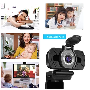Webcam Hd 1080P Z Stojalo za Mikrofon, Prah Kritje Za Namizni RAČUNALNIK Pretakanje širokokotni Spletna Kamera Za Video v Živo Klica Konferenčni Dela