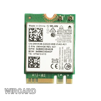 WIRCARD Dual Band 3165NGW NGFF Za Intel 3165NGW M. 2 802.11 ac WiFi 433Mbps WLAN Kartico+Bluetooth 4.0 2.4 G/5Ghz Omrežja