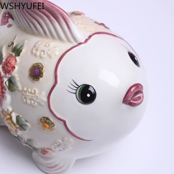 WSHYUFEI Evropske keramični ljubitelje rib doma dekor obrti soba Ornament obrt porcelana živalskih figur poroka dekoracija