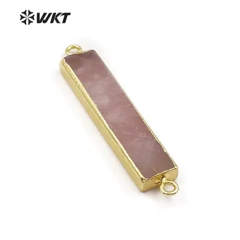WT-P1408 WKT Debelo 10pcs /veliko naravnega kamna priključek z dvojno kljuke roza barve dolgo vrstico za lep priključek ženski nakit
