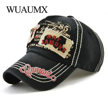 [Wuaumx] Retro Baseball Caps Za Moški Ženske Moški Baseball Skp Hip Hop Kosti Vrnitev Žoge Skp Bombaž Kamiondžija Klobuk Nastavljiv Casquette