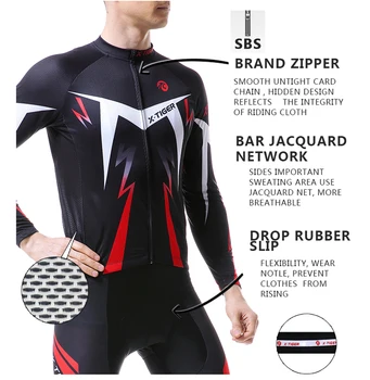 X-TIGER 2020 Jeseni Pro Kolesarski Dresi z Dolgimi Rokavi MTB Kolo Kolesarjenje Oblačila za Šport, Mens Kolo, Kolesarska Oblačila