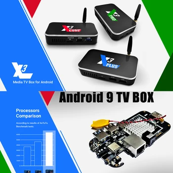 X3 PLUS Smart TV Box 4GB RAM DDR4 64GB Android 9.0 TV Box S905X3 X3-kocka 16GB 2GB Media Player 2.4 G/5 G WiFi 1000M 4K 4GB X3 PRO