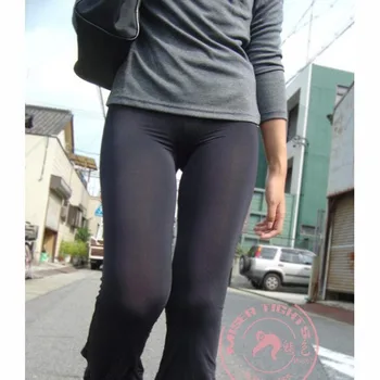 XL Plus Velikost Led Svile Pregleden Vročih Eksotičnih Flare Hlače Pole Dance Clubwear Fitnes Legging Seksi Črna Dokolenke Hlače Ženske