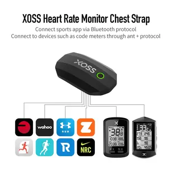 XOSS Senzor Srčnega utripa, Spremljanje Prsih Trak Bluetooth ANT+ za Brezžični Zdravje, Fitnes Smart Kolesarski Senzor