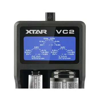 XTAR VC2 Baterije Chager USB, Li-ionska Baterija LCD Polnilec za 3,7 V 10440 18650 26650 Baterije