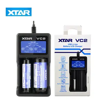 XTAR VC2 Baterije Chager USB, Li-ionska Baterija LCD Polnilec za 3,7 V 10440 18650 26650 Baterije