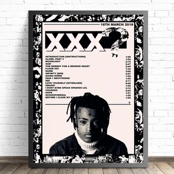 Xxxtentacion Hiphop Rapper Plakat In Tiskanje Platno Umetniško Slikarstvo Stenske Slike Za Dnevna Soba Dekoracijo Doma Dekor Brez Okvirja
