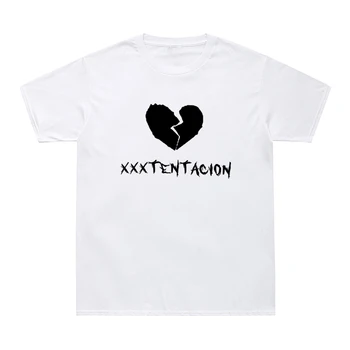 Xxxtentacion Žalostno Srce Print Majica s kratkimi rokavi Moški Xxxtentacion Funs T-Shirt Moški Ženske RIP Pismo Tiskanja Kratkimi Hip Hop Rapper Vrhovi