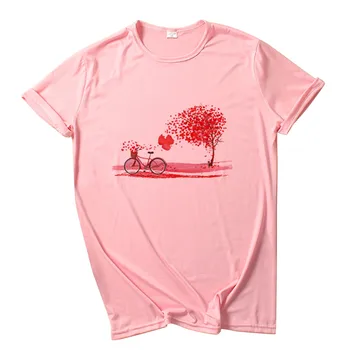 Xxxxl Ženske majice Dame Vrhovi Tee Shirt Ulične Kolesa, Cvetlični Vzorec Natisnjene Ženski Tshirt Camisetas Mujer Manga Corta