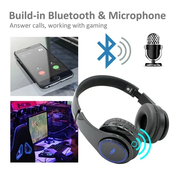 Y1 Brezžične Slušalke Bluetooth Slušalke s 7 LED luči (lahko on/off) Podpira TF Kartice slušalke z mikrofonom za PC, TV, telefon xiaomi