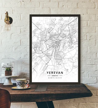 Yerevan Armenija Zemljevid Plakat
