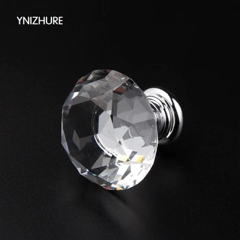 YNIZHURE 10Pcs 30 mm Vroče Omari Dekoracijo Diamantno Obliko, Kristalno Steklo Vrat Ročaj za pohištvo Predal Potegnite