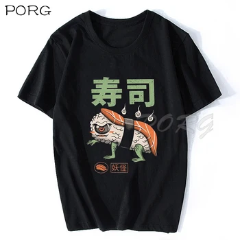 YOKAI RAMEN SUŠI sadje zobotrebci ŽELVA Kawaii Anime zabavne Majice za Posebne Japonski Kratkimi rokavi Moški Unisex Poletje Ulica T-shirt