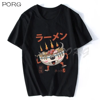YOKAI RAMEN SUŠI sadje zobotrebci ŽELVA Kawaii Anime zabavne Majice za Posebne Japonski Kratkimi rokavi Moški Unisex Poletje Ulica T-shirt