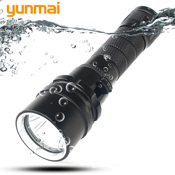 Yunmai LED Potapljaška Svetilka baterijska Svetilka 800Lm XM-L2 U3 Nepremočljiva se Potopite v Podvodni 120 Metrov Lučka Lučka Lanterna 18650 baterijo