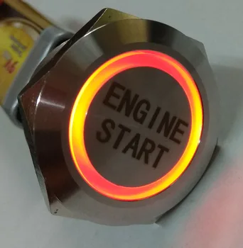 Z ZAGON MOTORJA 30 mm, iz nerjavnega jekla Reset Kratkotrajno 1NO1NC pritisni gumb preklopi 12V rdeča obroč illum.