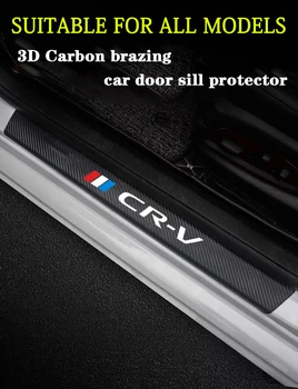 Za Honda CRV 2020 2019 2008 2017 vrata avtomobila polico zaščitnik usnje ogljikovih vlaken vinilne nalepke Avto Oprema 4 kos