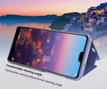 Za Huawei Honor 7C Primeru Flip Smart Ogledalo Stojalo Telefon Primerih Za Huawei Honor 8S 7C Pro Primeru Čast 8A 8X 7A 10i 10 Lite 8C