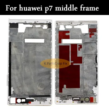 Za Huawei Vzpon P7 Sredini Okvirja Ploščo Faceplate Ohišje Pokrov LCD Okvir Ploščo S Strani Gumb Popravilo Delov