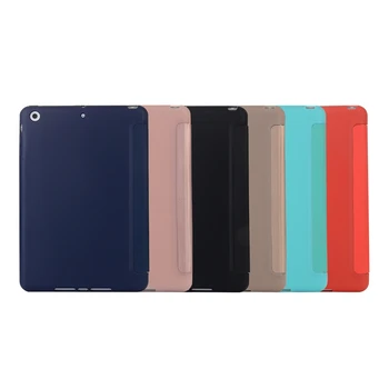 Za iPad Mini Primeru Silicij Tri-krat TPU Silikon Kuverta Candy Barve Ultra Slim PU Usnje Silikonski Nazaj Ohišje za iPad mini 1 2 3