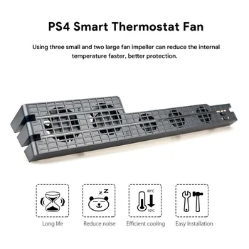 Za PS4 Pro Ventilatorji Igralno Konzolo, Stran Gori Hlajenje Pralni 5-Ventilatorji Super Turbo Gostiteljice Nadzor Temperature Hladilnika