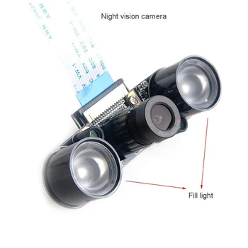 Za Raspberry Pi Fotoaparat Night Vision Camera Nastavljiv-Poudarek Modul 5MP OV5647 Webcam 1080p Video + 15 CM 50 CM FFC Napajalnik, Kable,
