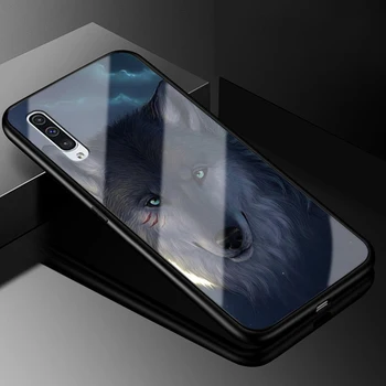 Za Samsung Galaxy A50 Primeru A50S PC Plastika Steklo Telefon Primeru Črno TPU Odbijača Pokrovček za Samsung Galaxy A50S A50 A51 2019 Pokrov