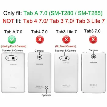 Za Samsung Galaxy Tab A6 7.0 Primeru 360 Folio PU Usnje Stojalo Pokrovček za Samsung Galaxy Tab A 7.0 2016 SM-T280 SM-T285Tablet Primeru