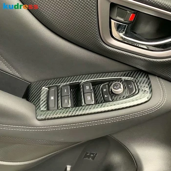 Za Subaru Gozdar SK 2019 2020 Ogljikovih Vlaken Notranje Window Lifter Nadzor Stikalo za Zaščito Armrest Plošča Trim Avto Styling