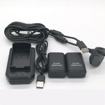 Za XBox 360 Brezžični Gamepad Krmilnika 2x 4800mAh Polnilna Baterija +1x Polnjenje Dock+1x Usb Kabel za Polnjenje Kit