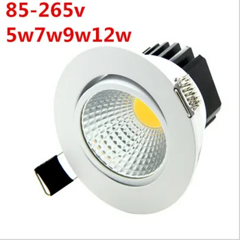 Zatemniti LED COB Downlight AC110V 220v 5w / 7w / 9w / 12w Vgradne LED spot Luči lumination Notranjo Dekoracijo Stropna Svetilka