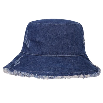 Zdrobljen luknjo robom kavboj ribič klobuk žensk pomlad in poletje na prostem nedelja klobuk potovanja upogljivi vedro klobuk, slamnik panamski klobuk