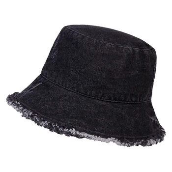 Zdrobljen luknjo robom kavboj ribič klobuk žensk pomlad in poletje na prostem nedelja klobuk potovanja upogljivi vedro klobuk, slamnik panamski klobuk